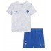 Tanie Strój piłkarski Francja Koszulka Wyjazdowej dla dziecięce MŚ 2022 Krótkie Rękawy (+ szorty)